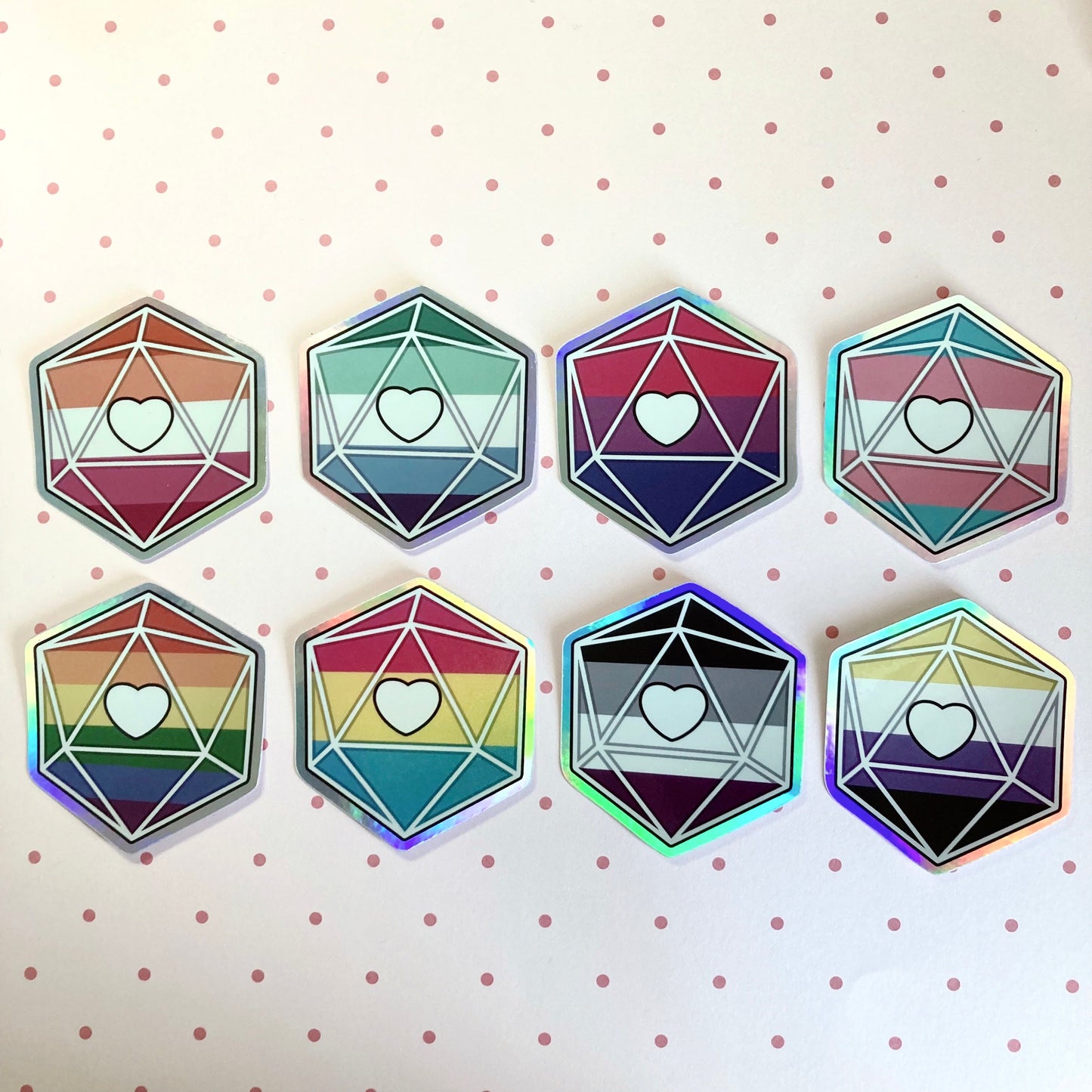 Pride Dice Holographic Stickers