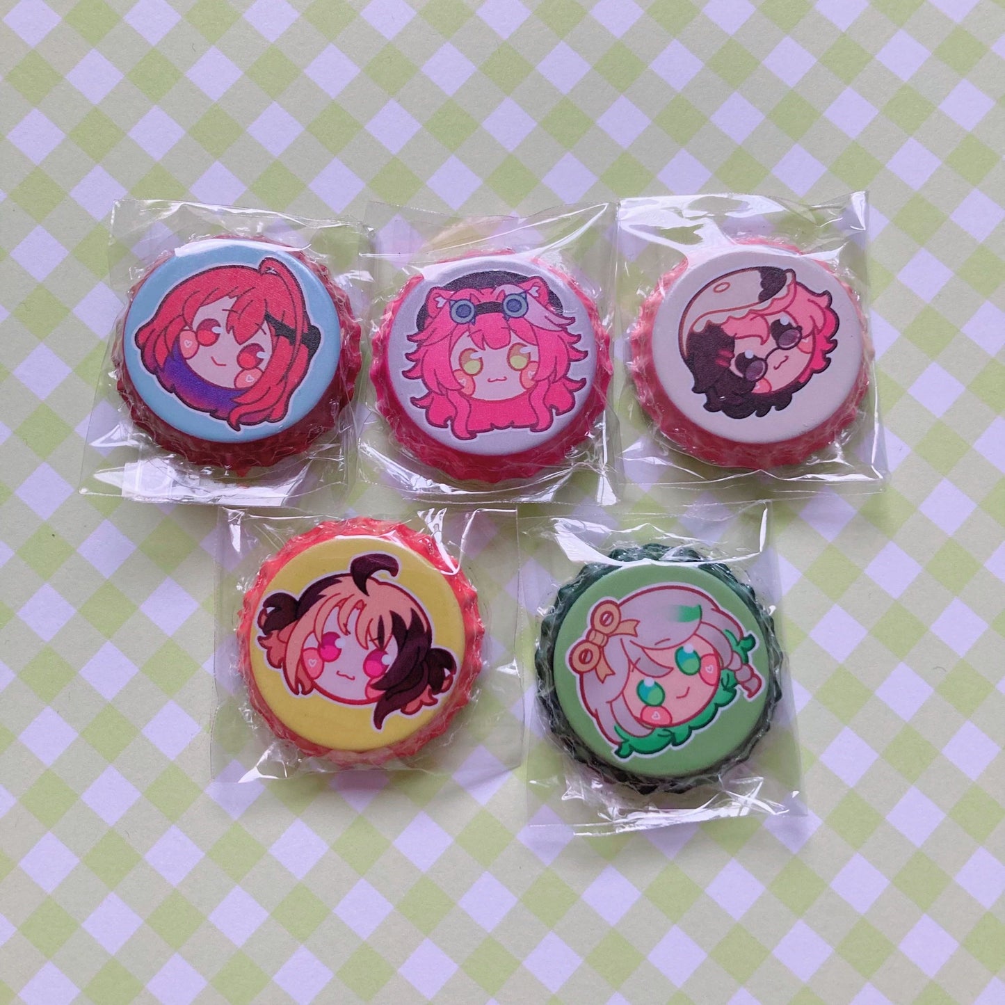 Hololive Justice Bottle Cap Pins