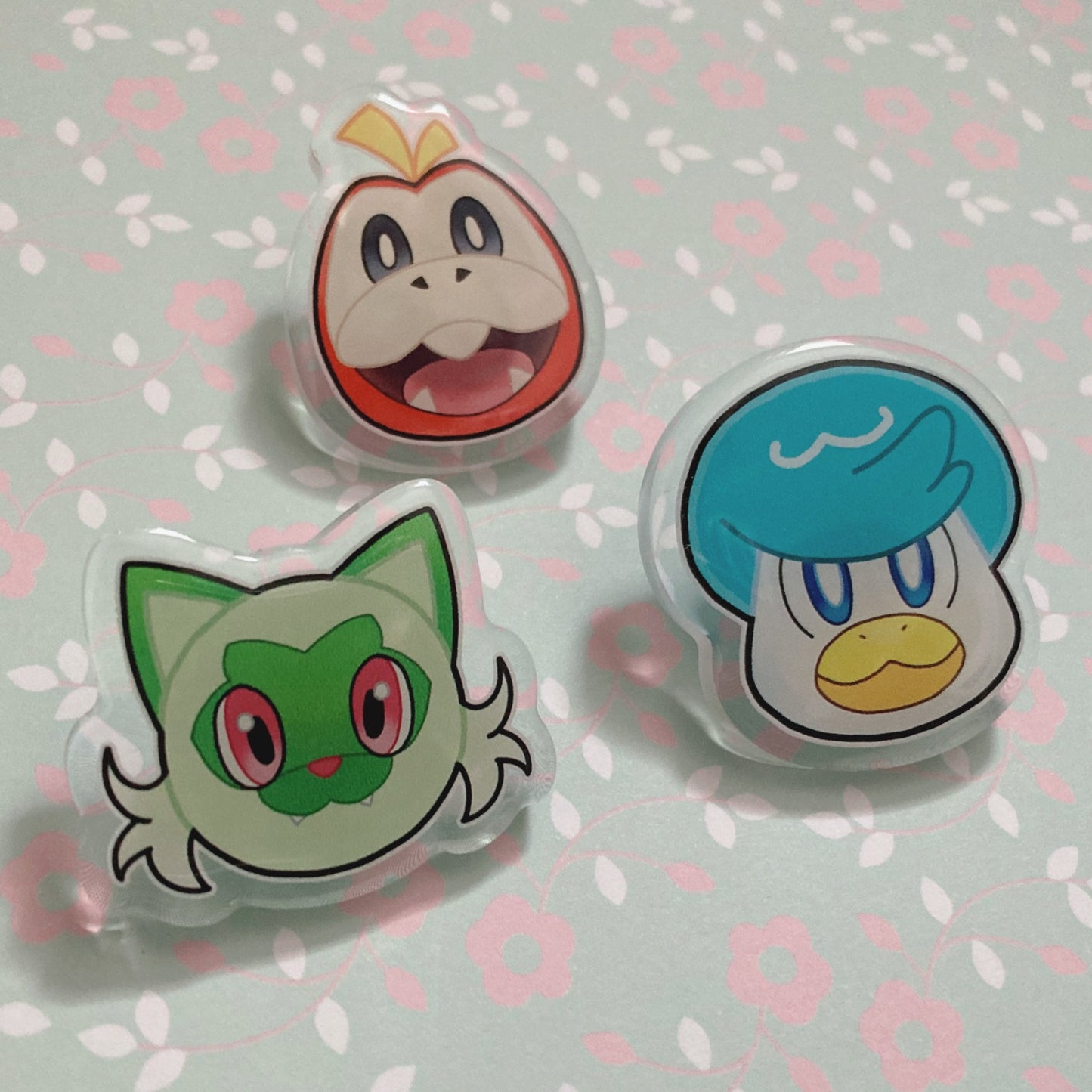 Paldea Starter Acrylic Pins