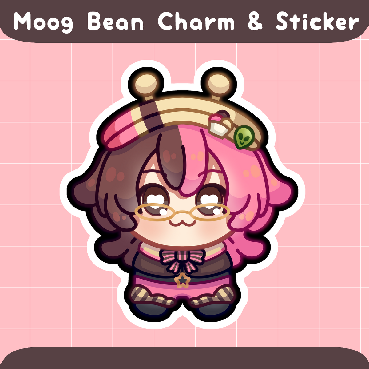 Moog Bean Charm & Sticker