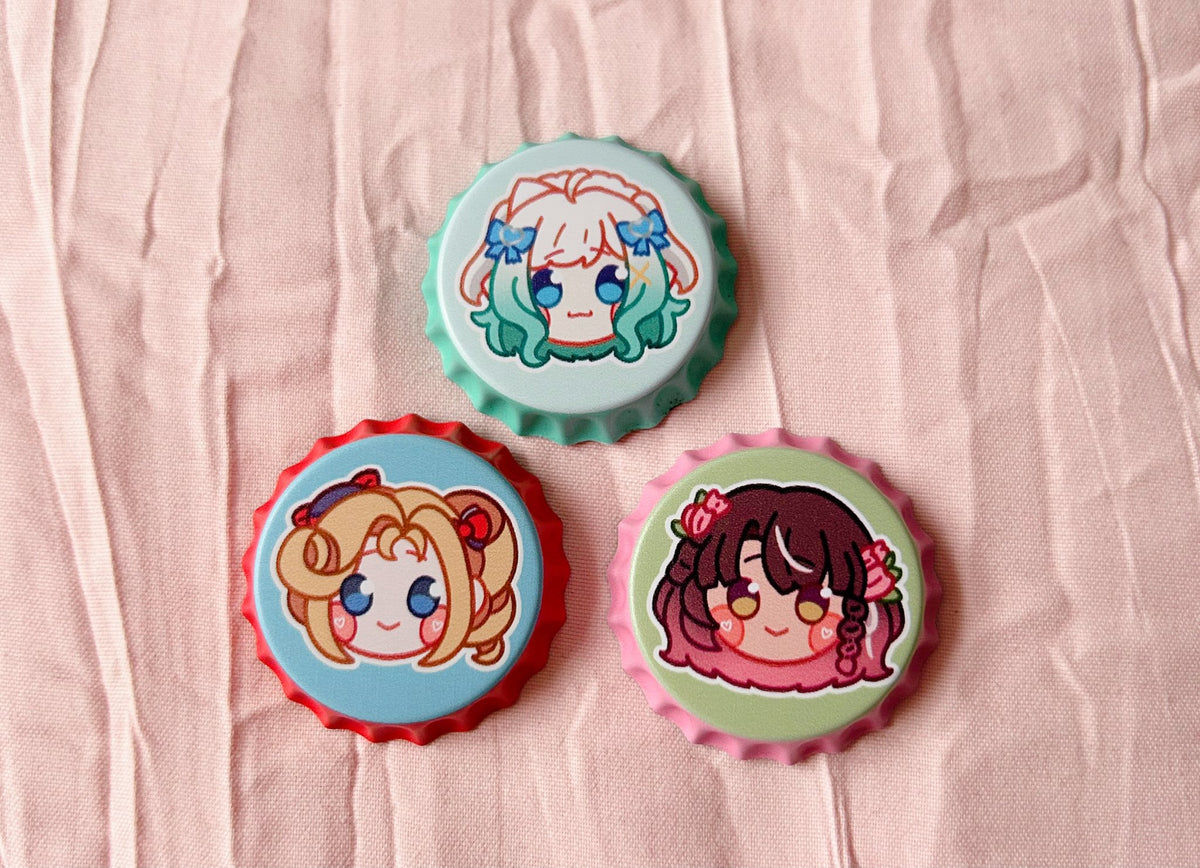 Densetsu.EXE Bottle Cap Pins