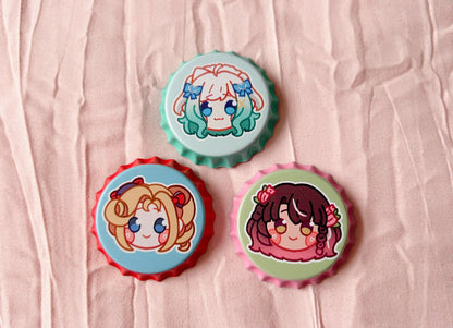 Densetsu.EXE Bottle Cap Pins