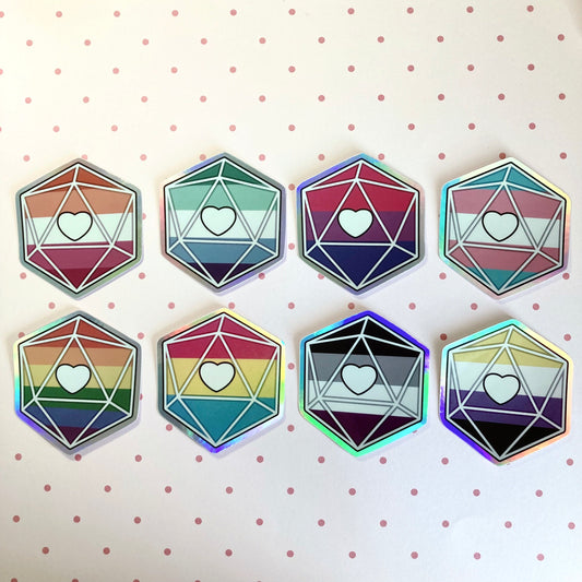 Pride Dice Holographic Stickers