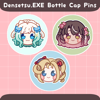 Densetsu.EXE Bottle Cap Pins