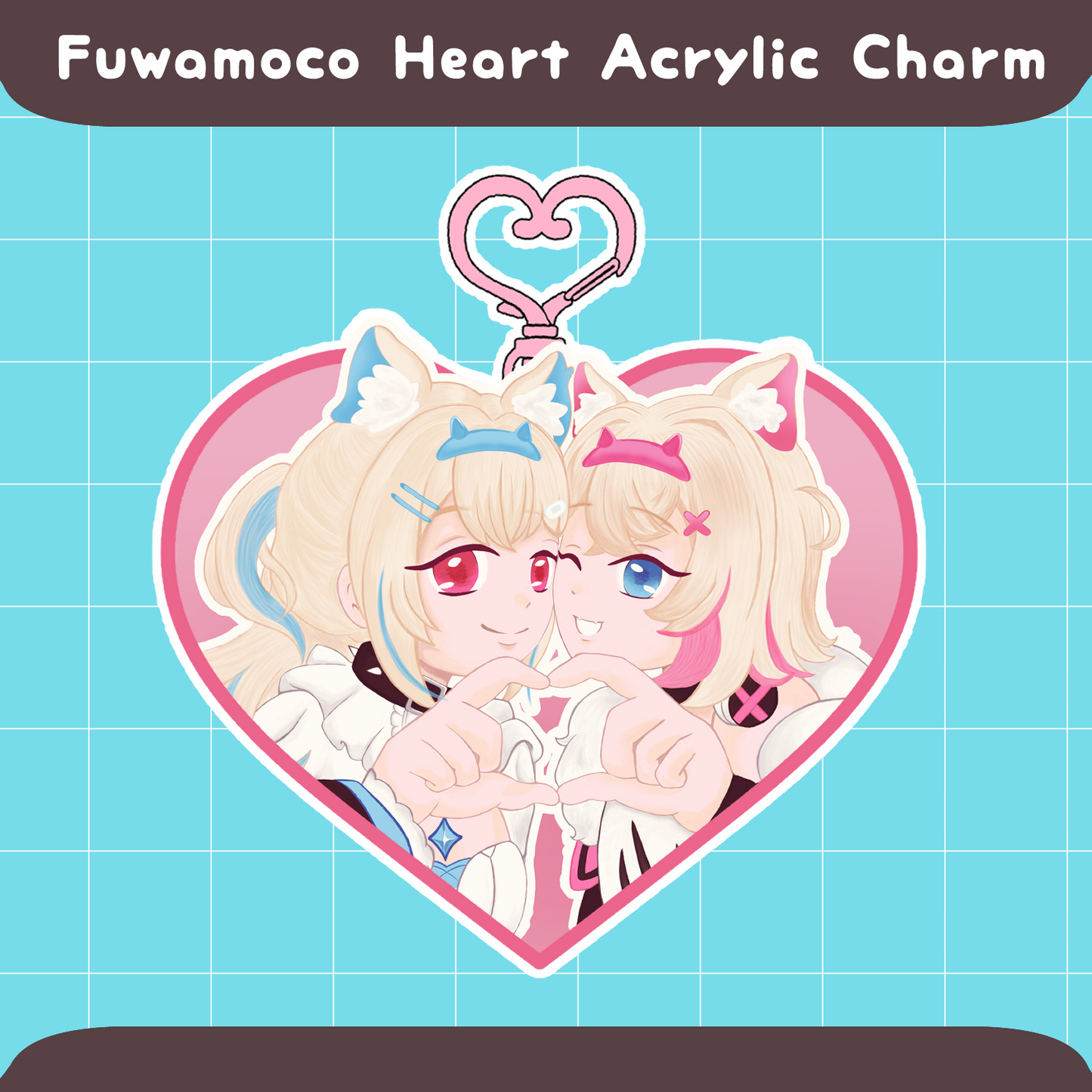 Fuwamoco Heart Acrylic Charm