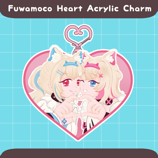 Fuwamoco Heart Acrylic Charm