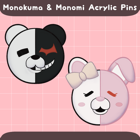 Monokuma & Monomi Acrylic Pins