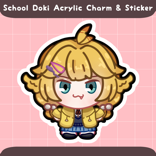 School Dokibird Acrylic Charm & Sticker