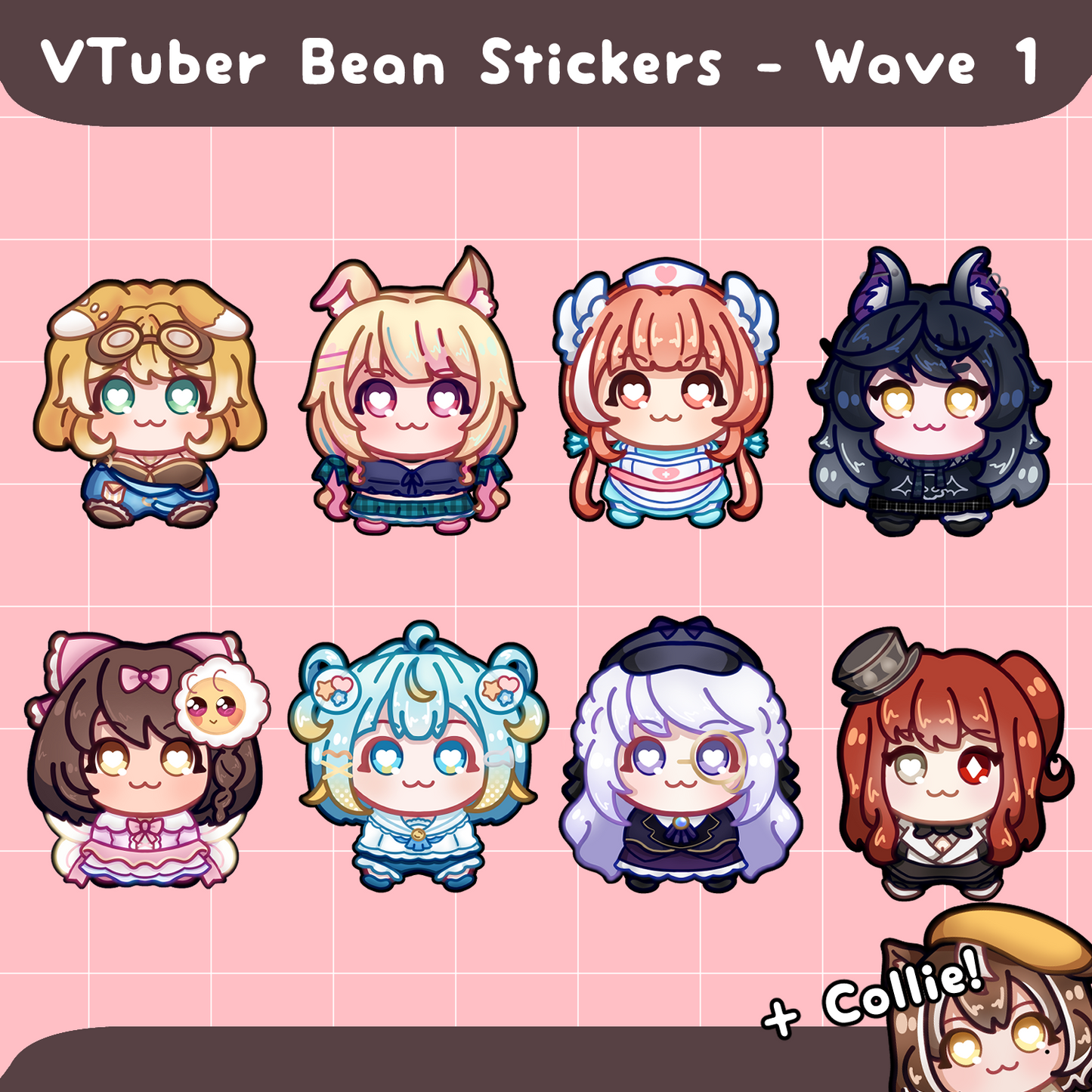 VTuber Bean Stickers - Wave 1