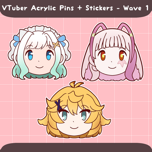 VTuber Acrylic Pins & Stickers - Wave 1